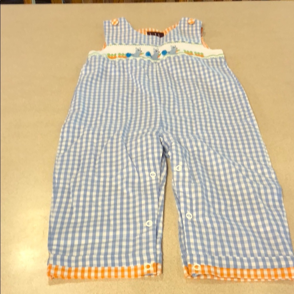 Boys Easter Smocked Overalls